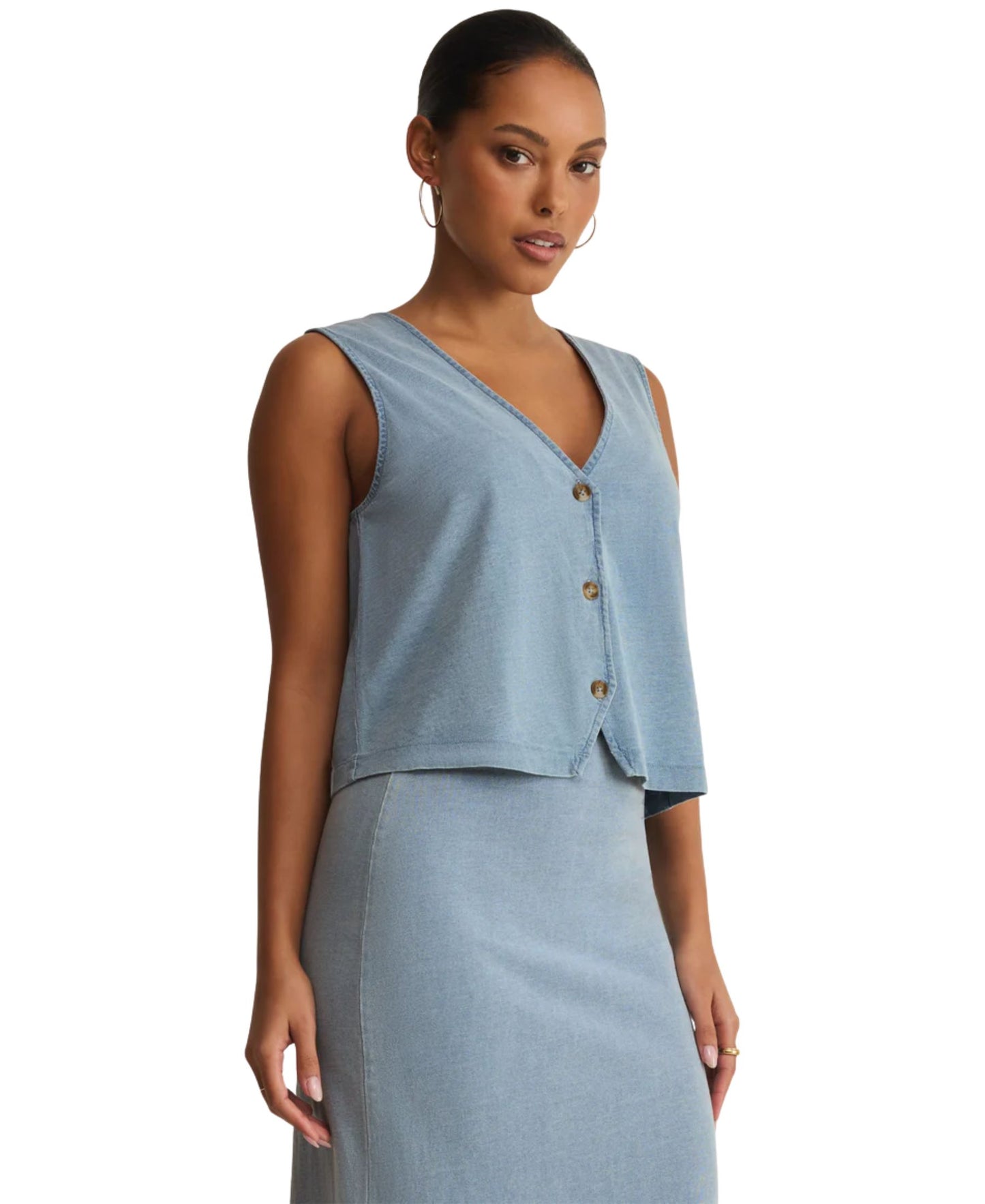 Z Supply Noelle Jersey Demin Tank - Ocean Air Indigo