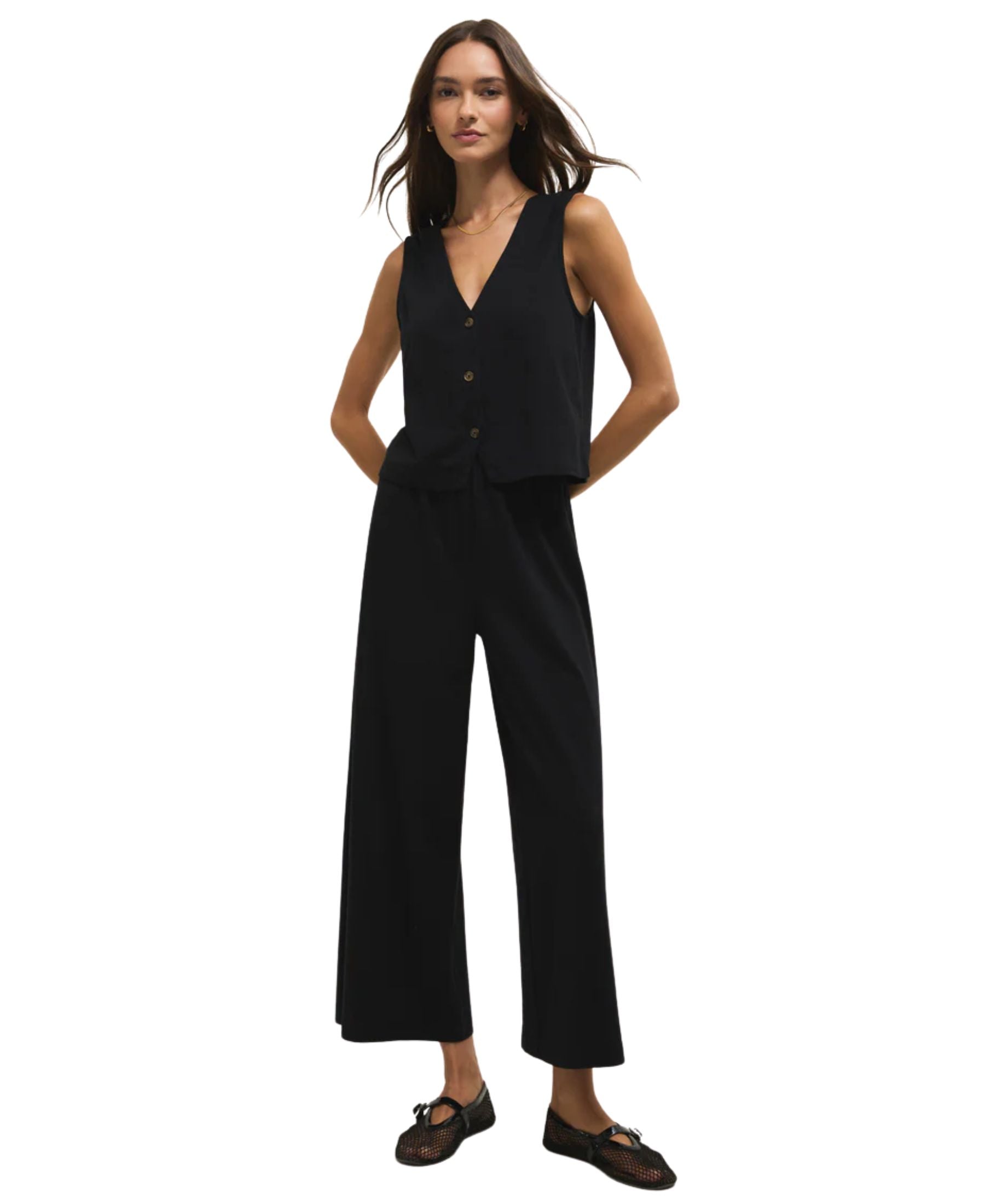 Z Supply Noelle Jersey Sleeveless Top - True Black