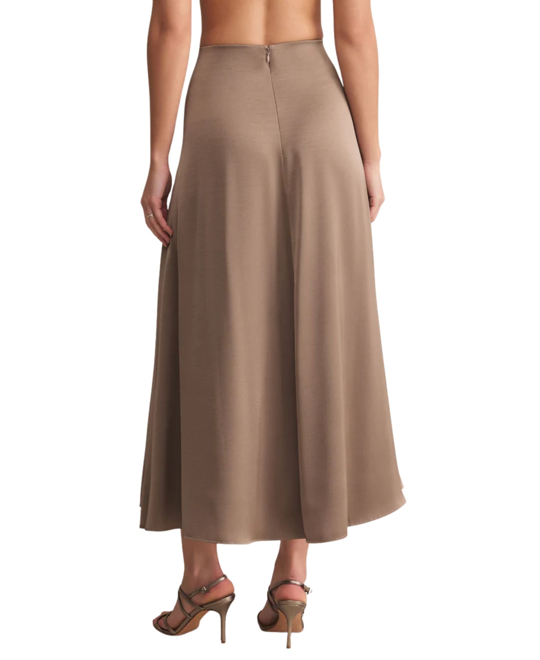 Z Supply Northpointe Satin Midi Skirt - Moonlight