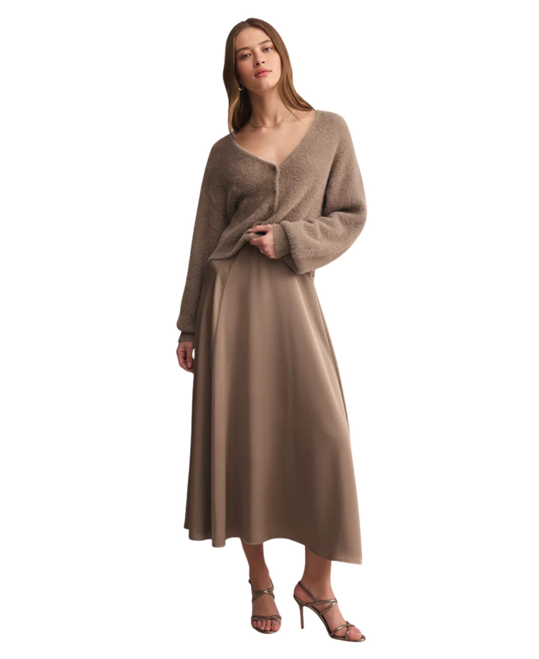 Z Supply Northpointe Satin Midi Skirt - Moonlight