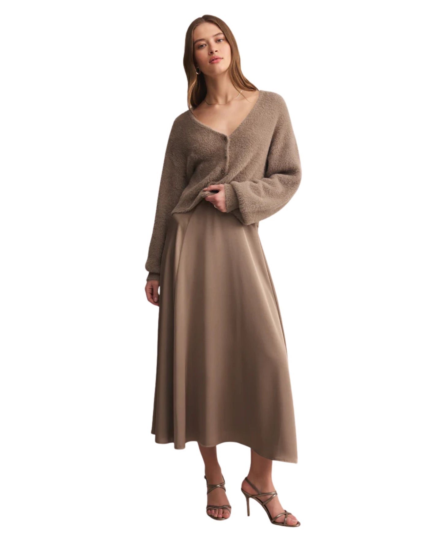 Z Supply Northpointe Satin Midi Skirt