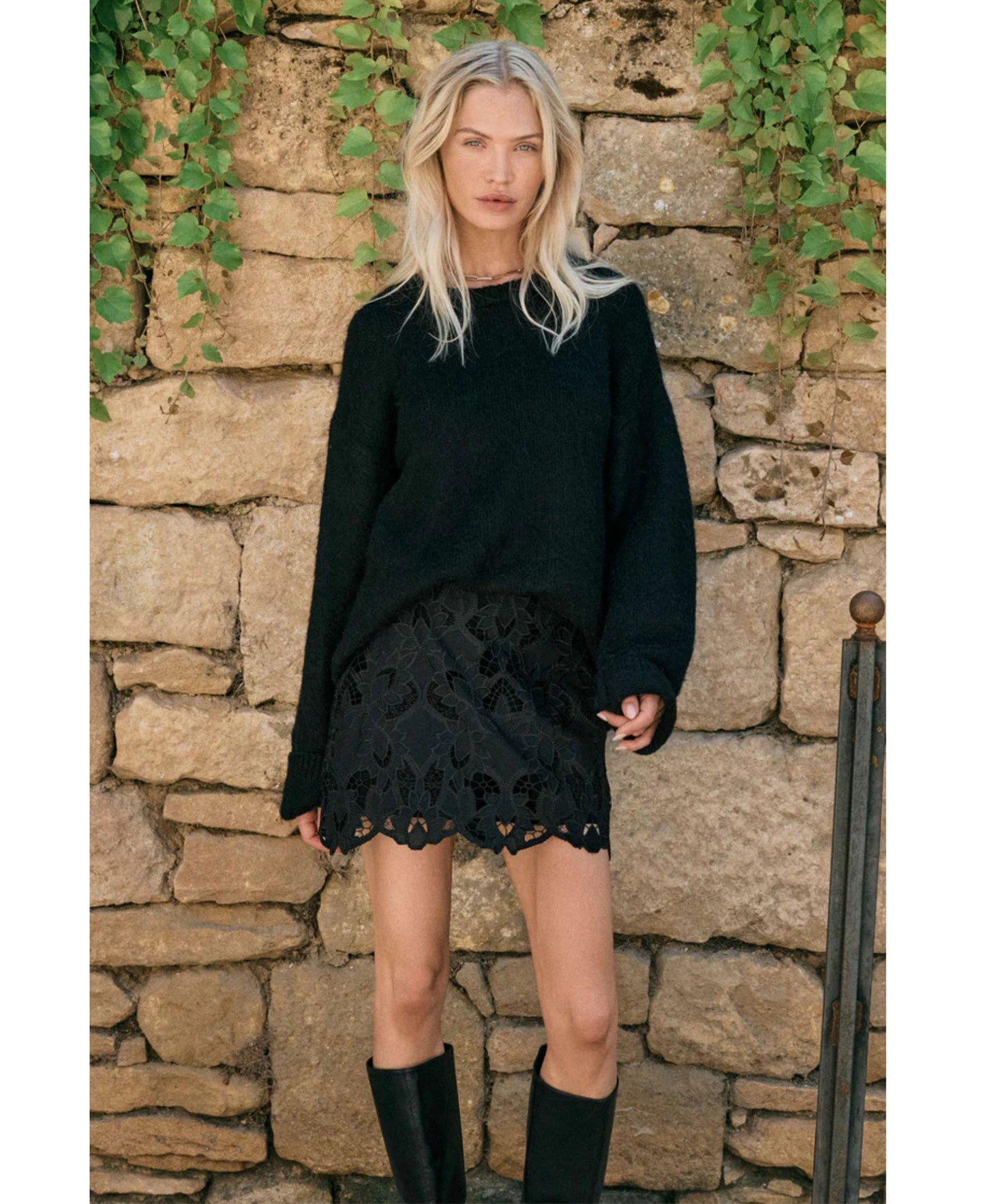 Z Supply Siren Embroidered Mini Skirt - Black