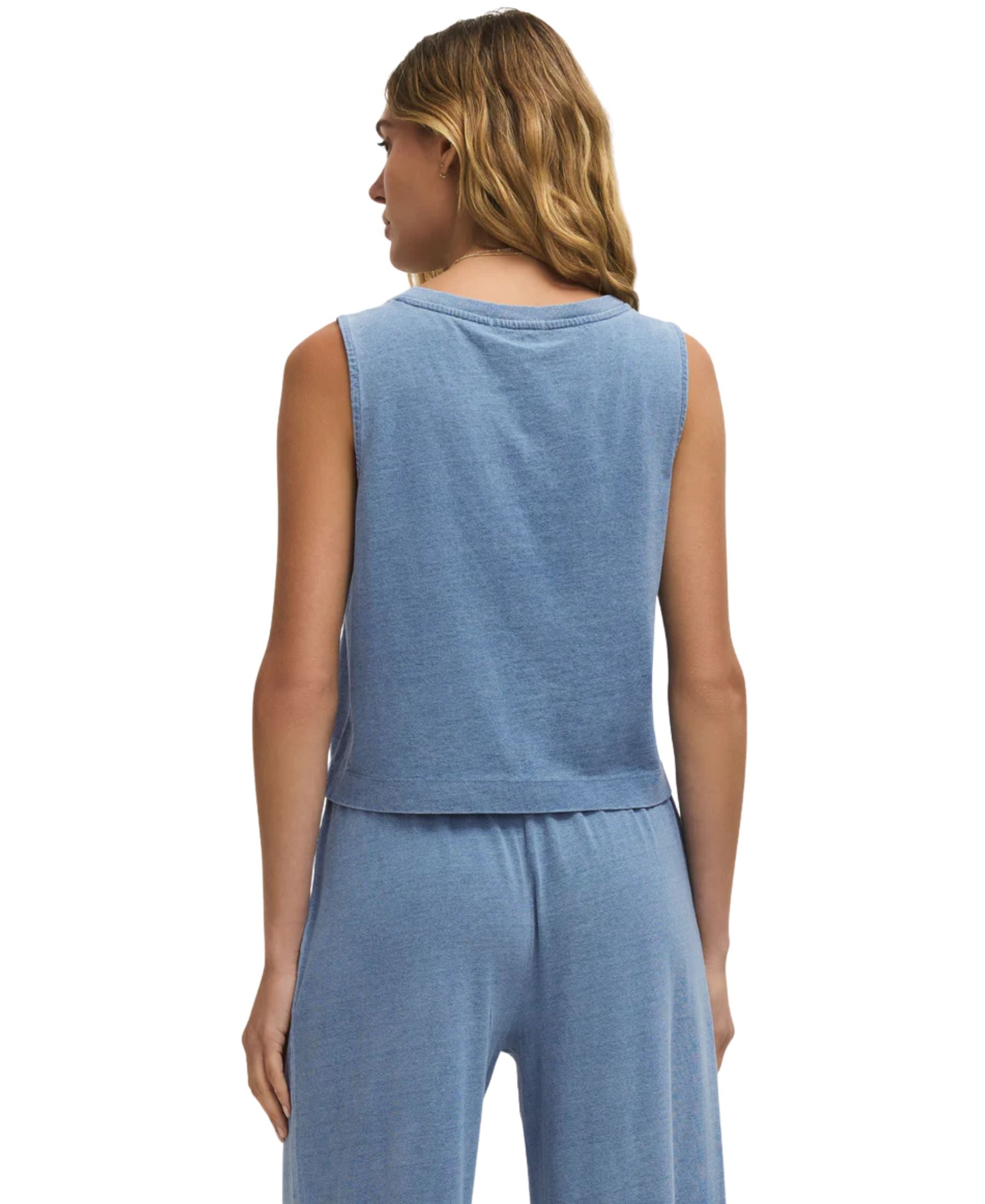 Z Supply Sloane V Neck Jersey Denim Top