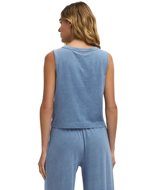 Z Supply Sloane V Neck Jersey Denim Top