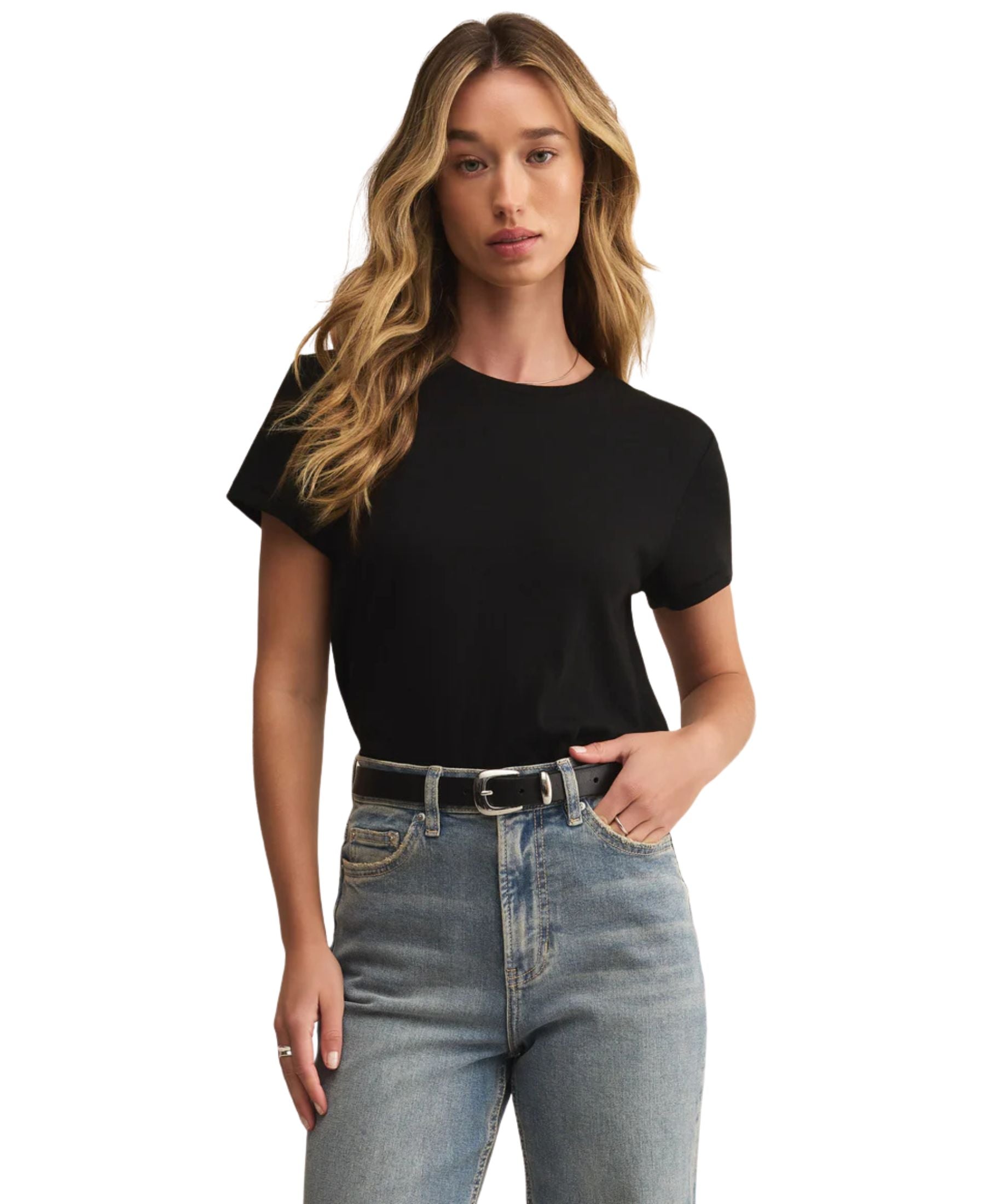 Z Supply Tourist Knit Jersey Tee - Black