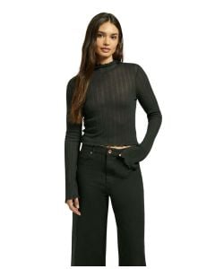 Brixton Women's Novelty Ribbed Turtleneck Longsleeve