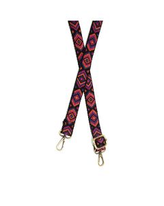 Joy Susan Multi Vivid Geometric Embroidered Guitar Strap