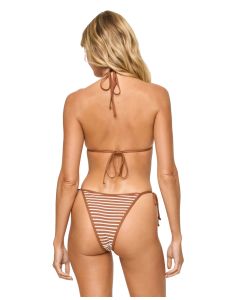 L-Space Levy Brown Stripe Bikini Bottom