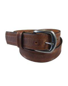 Rockmount Tan Triple Line Genuine Leather Western Belt