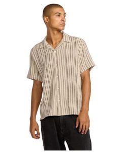 Rvca Men's Vacancy Stripe Short Sleeve Shirt
