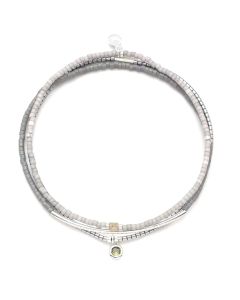 Scout Curated Wears Tonal Chromacolor Miyuki Bracelet Trio - Frost & Silver