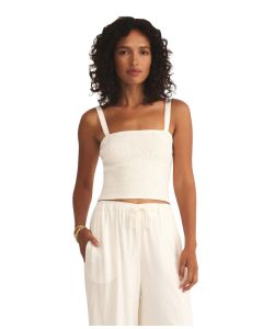 Z Supply Amelie Smocked Linen Crop Tank