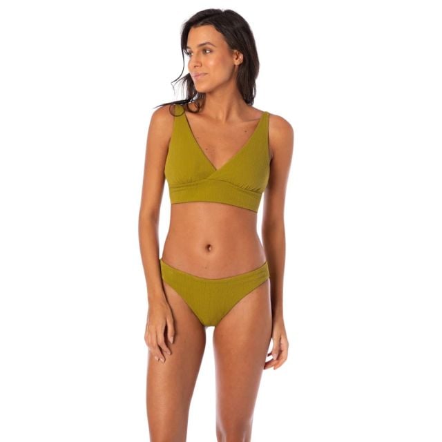 Maaji Engraved Leaves Julie Long Line Triangle Bikini Top