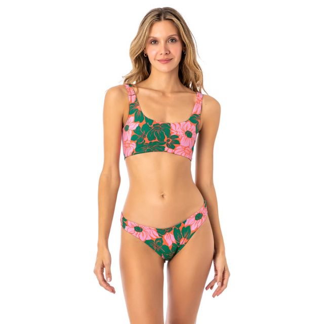 Maaji Floral Stamp Guinea Sporty Bralette Bikini Top