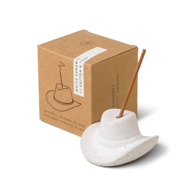 Paddywax Cowboy Hat Incense Holder - White
