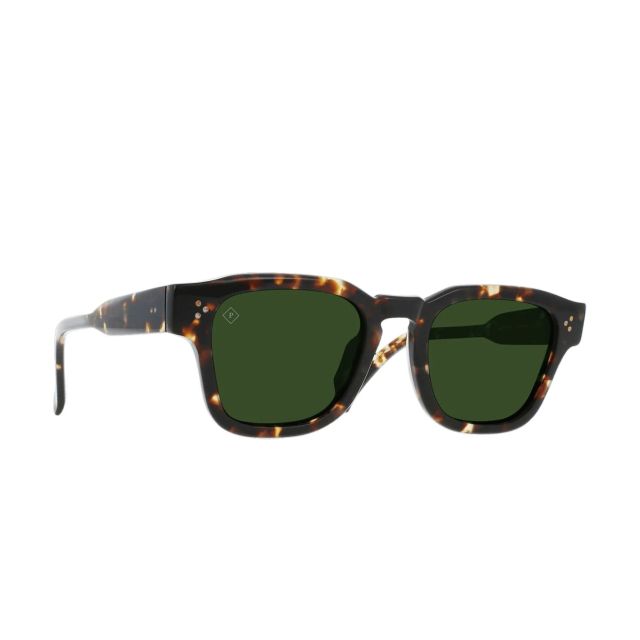 Raen Rece Brindle Tortoise & Green Polarized Men's Square Sunglasses