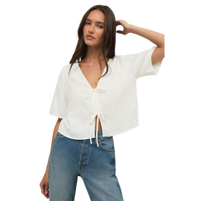 La Belle Linen Cropped Top