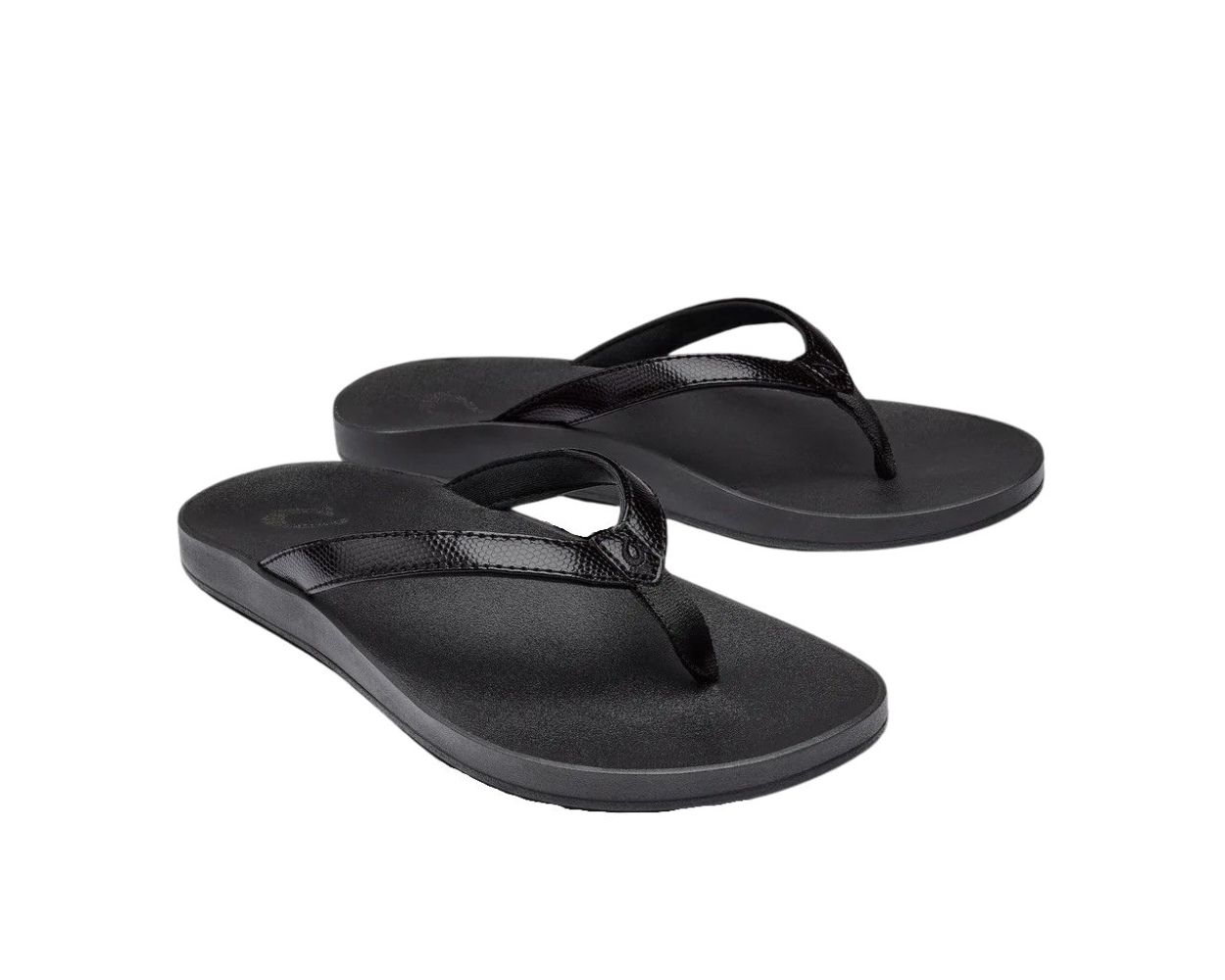 Olukai black sandals top