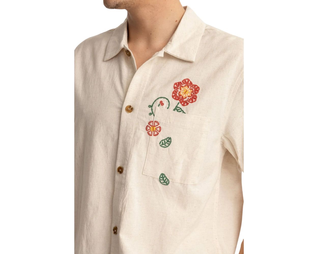 Vintage Embroidered Shirt, Embroidery on Denim, Daisy