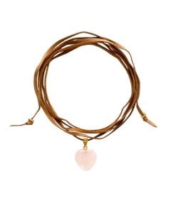 Amano Studio Rose Quartz Heart Wrap Necklace