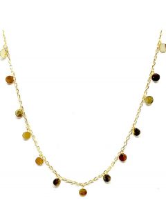 Athena Designs Gold Vermeil Mini Disk Dangle  Necklace