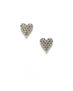 Athena Designs Heart Pave Small Stud: Sterling Silver