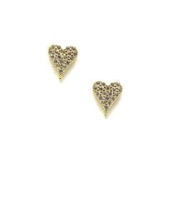 Athena Designs Heart Pave Stud: Gold Vermeil