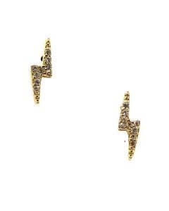 Athena Designs Lightning Bolt Gold Stud Earrings