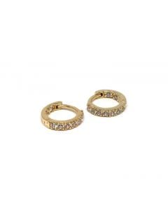 Athena Designs Micro Pave Earring: Huggies Gold Vermeil