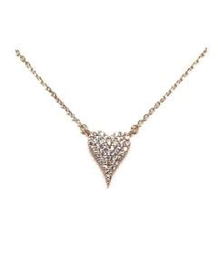 Athena Designs Small Heart Pave Necklace: Gold Vermeil