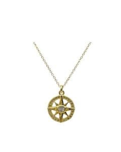 Athena Designs Sunburst With CZ Center Necklace