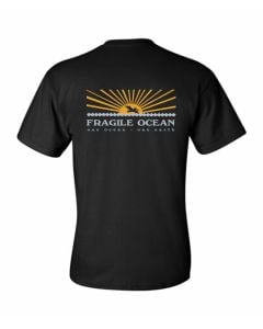 fragile ocean setting sun pocket tee