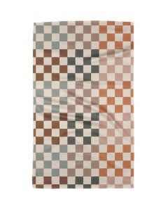 Geometry Autumn Checkers Dish Towel