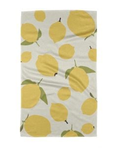 Geometry Sunny Lemons Dish Towel