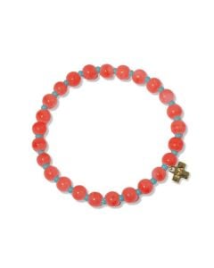 Ink + Alloy Mabel Round Stones With Alternating Seed Bead Stretch Bracelet
