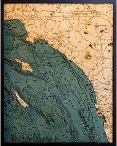 Los Angeles To San Diego 3-D Nautical Wood Chart