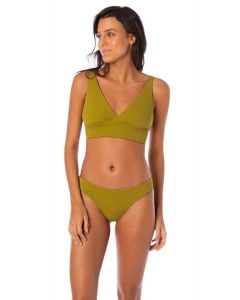 Maaji Engraved Leaves Julie Long Line Triangle Bikini Top