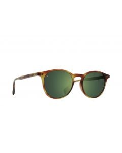 Raen Basq Moab Tortoise & Green Unisex Round Sunglasses