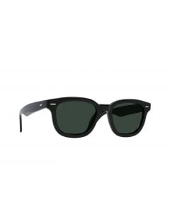 Raen Myles Crystal Black & Green Polarized Unisex Square Sunglasses