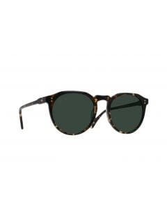 Raen Remmy Brindle Tortoise & Green Polarized Unisex Retro Round Sunglasses