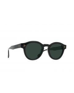 Raen Zelti Recycled Black & Green Polarized Unisex Round Sunglasses