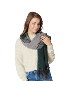 San Diego Hat Co Georgia - Women's Woven Plaid Scarf With Braided Fringe
