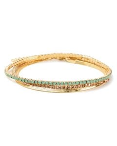 Scout Curated Wears Sparkle & Shine Rhinestone Bracelet Trio - Pacific Opal/Gold