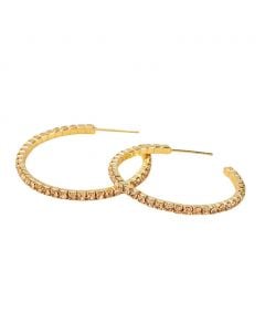 Scout Curated Wears Sparkle & Shine Sm Rhinestone Hoop Earring - Champagne/Gold