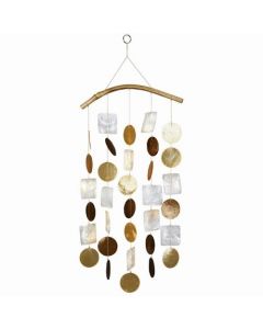 World Buyers Bamboo Arch Gold Capiz Shell Chime