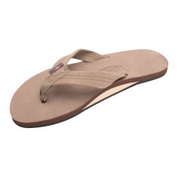 Rainbow Single Layer Premier Leather 1" Strap Men's Sandals