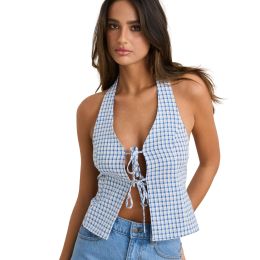 Rhythm Louise Tie Front Halter Top