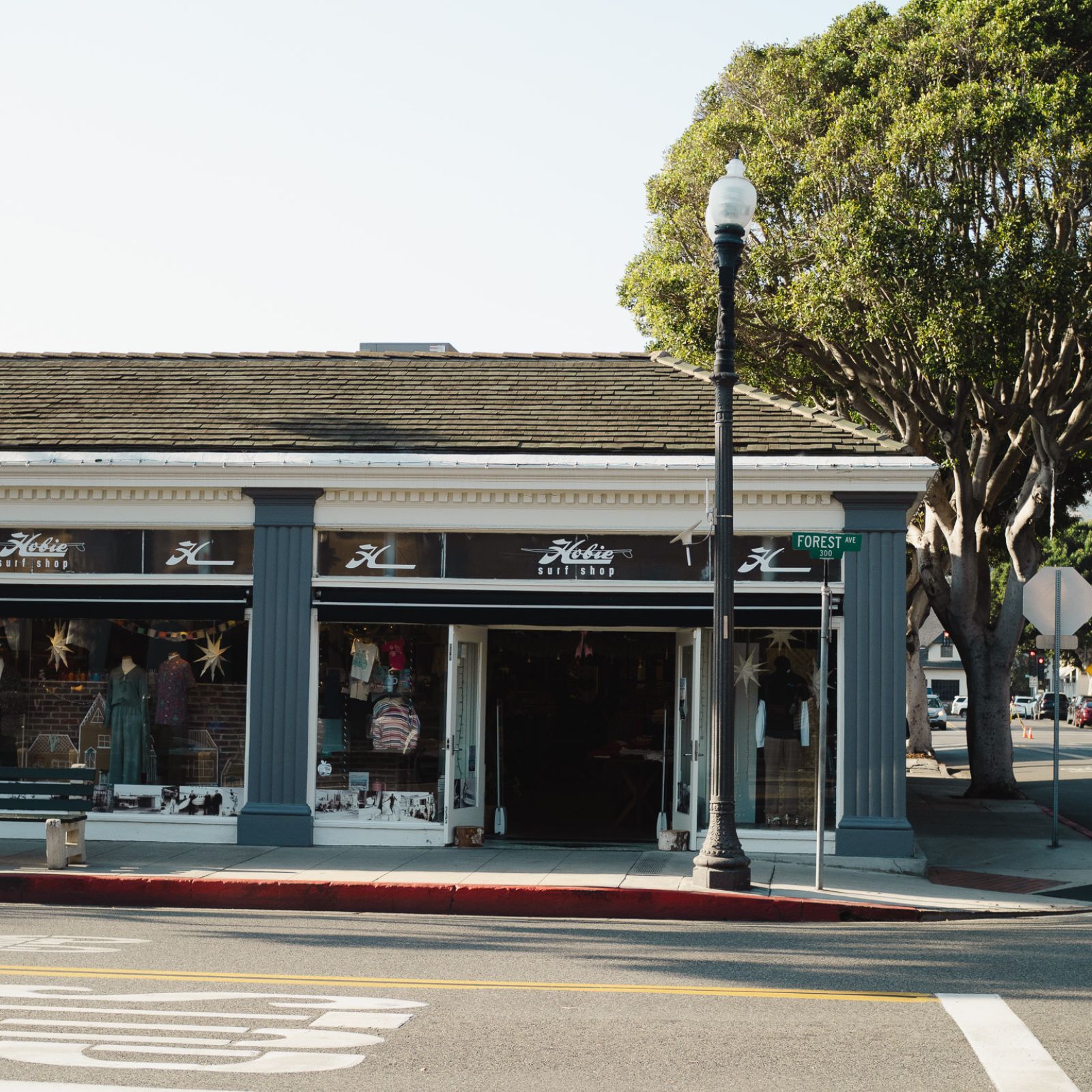 view of the hobie laguna beach shop from forest avenue