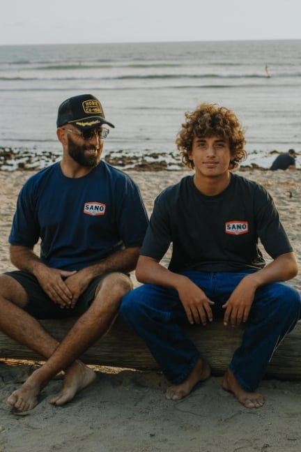 Image Of A Man Wearing A Hobie T-Shirt